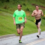 PHDC member Joe Cross leads eventual winner Wes Boddy in the first half of the Conquer the Dam 5K.